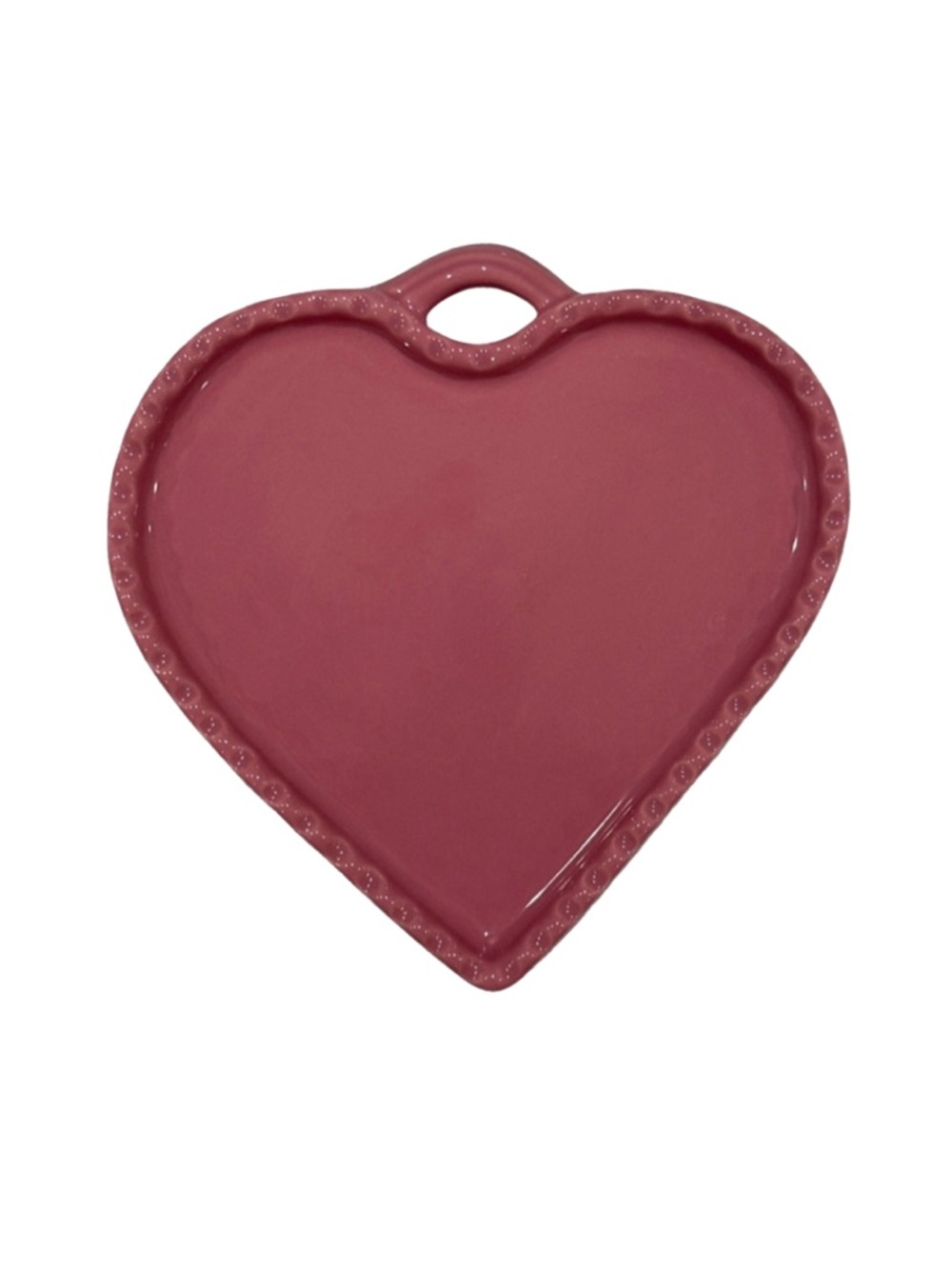 Williams Sonoma Heart Shaped Pink Ceramic Dish 7x7